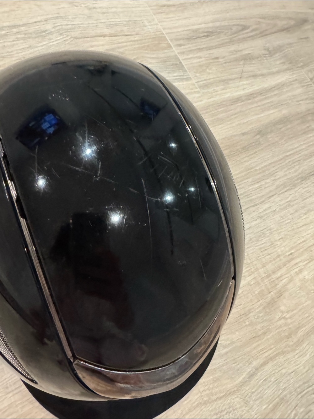 OneK Black Riding Helmet with Silver Vent Accents - Picture 6 of 12